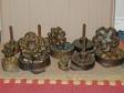 NINE RARE antique 2 piece brass molds(various sizes)used....